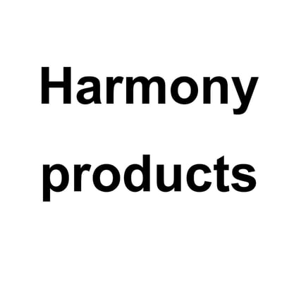 Schneider Electric Harmony Products tekst på hvid baggrund, sort skrift.