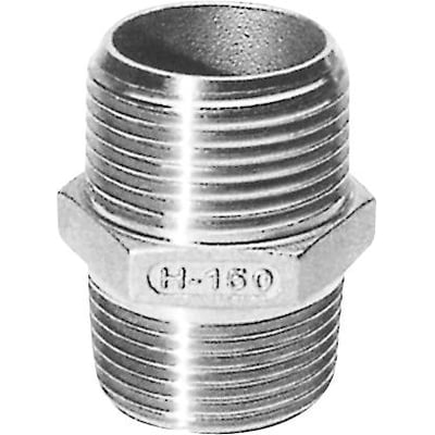 Brystnippel 1/2 fra Raccorderie Metalliche i rustfrit stål AISI 316 med udvendigt gevind og sekskantet midte.