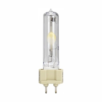 SpectrumLED Philips CDM-T Elite 100 W lampe med G12-fatning, klar aflang glaskolbe og to metalstifter.