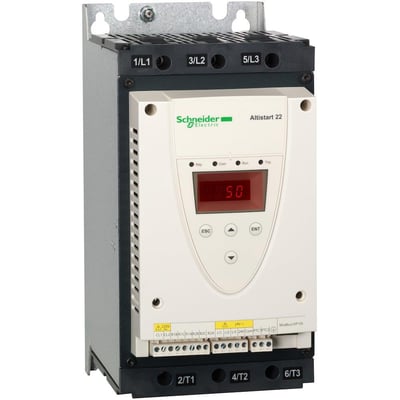 Schneider Electric Altistart 22 softstarter med digitalt display og betjeningsknapper, 69A og 37kW.