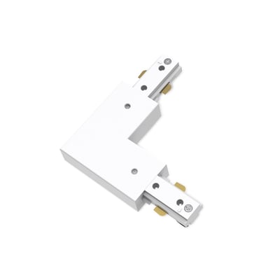 Philips EasyLink L-stik i hvid, mod uret, set skråt ovenfra med tilslutninger til to lysskinner.