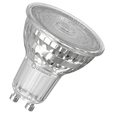 Osram Ledvance LED PAR16 6,1W lyskilde med GU10 sokkel, 36° spredningsvinkel og 575 lumen i klar glas.