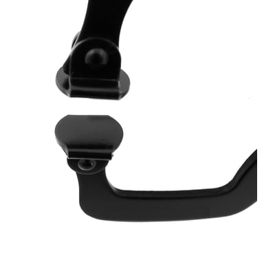 Diesella svejsetang D7 C-klemme med runde tryksko, 280 mm, viser detaljer af det sorte metal og den runde tryksko.