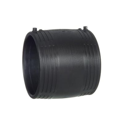 Georg Fischer Elgef Plus svejsemuffe i sort PE100, 180mm diameter, SDR11, PN16 trykklasse til gas og vand.