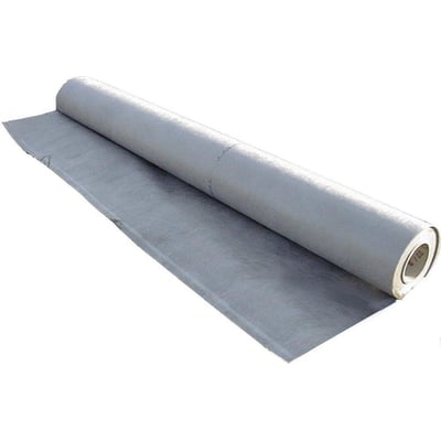 BG Byggros Typar geotekstil SF27, grå, 0,5 x 150 m, 90 g/m2, vist som en rullet dug på hvid baggrund.