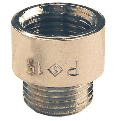 KK Sourcing haneforlænger i krom med 10 mm længde og 1/2" gevindstørrelse, vist på hvid baggrund.