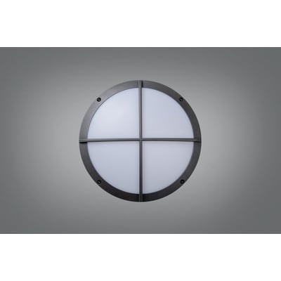 Ragner Kryds vægarmatur med 13,2W LED og mikrobølgesensor, IP65-klassificeret, vist på grå baggrund.