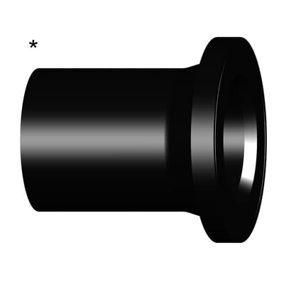 Georg Fischer PE flangekrave, 75 mm, PN16 SDR11, fremstillet i sort PE100 materiale med rillet yderside.