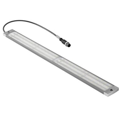 Weidmüller LED lysarmatur WIL-450-W-M12G-0.3U-S i anodiseret aluminium med M12 stik og 0.3m kabel, 450mm langt med 6500K hvidt lys.