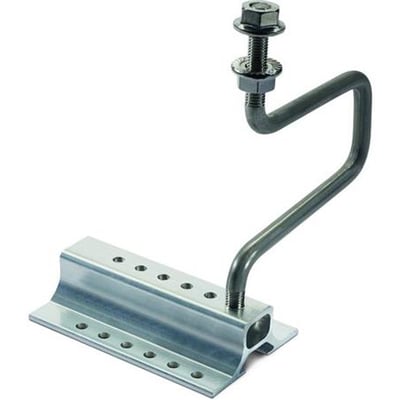 Novotegra Flex tagkroge-sæt M10 til tegltag med smalle spær, fremstillet af galvaniseret stål og aluminium.