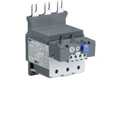 ABB termorelæ TF140DU-90 til motor overbelastningsbeskyttelse, med 1 slutte og 1 bryde kontakt, vist fra siden med mærkat.