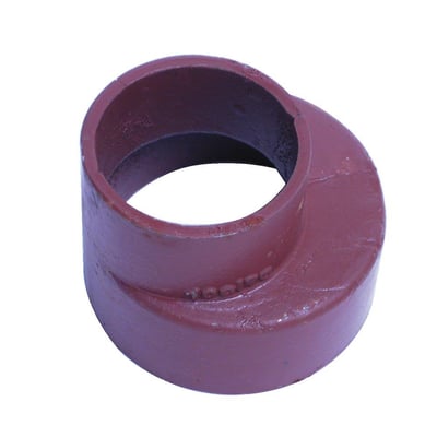 Rød SML reduktion i støbejern uden muffe, til rør med 150-80mm udvendig diameter.