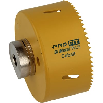 PRO-FIT Bimetal Plus hulsav i gul farve med 86mm diameter og koboltlegering til metal og rustfrit stål.