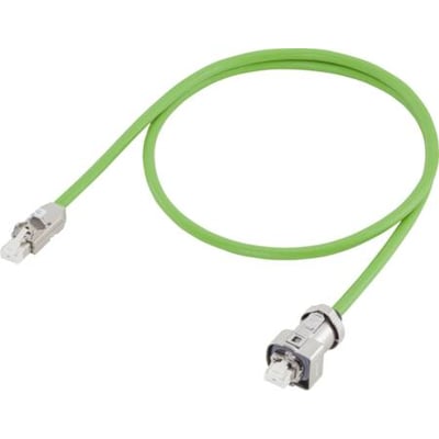 Siemens 25 meter signal kabel type 6FX8002-2DC10 drive-CLIQ med grøn kabelisolering og RJ45 stik.