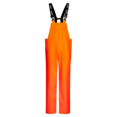 Lyngsøe Rainwear Regnoverall LR46 i hi-vis orange, str. L, fremstillet af 50% polyester og 50% polyurethan.