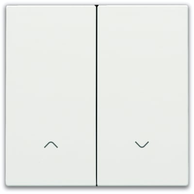 Niko tangent til smart motorbetjening i elegant hvid finish med diskrete pile-ikoner på hver knap.