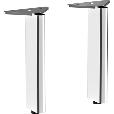 To Hansgrohe Xelu Q møbelben i forkromet aluminium med skjult fastgørelse og justerbar højde.