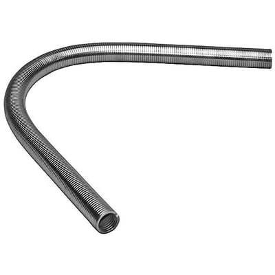 Close-up af Uponor Unipipe indvendig bukkefjeder til 16 mm rør, vist med en markant bøjning for præcis rørformning.
