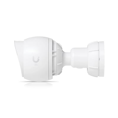 Ubiquiti UniFi Protect G5 Bullet kamera i hvid, set fra siden med fokus på kamerahusets design.