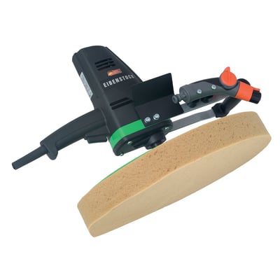Eibenstock EPG 400 WP vandskuringsmaskine med 500W motor og 0-60 omdr/min, vist med stor svamp og integreret vandtilførsel.