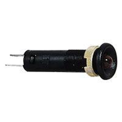 Schneider Electric lysdiode Ø8 IP40 med LED, 48V DC, grøn. Kompakt pilotlys med sort bezel og guldfarvet låsering, ideel til industrielle anvendelser.