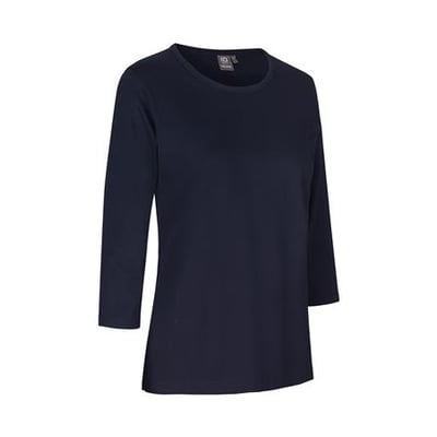 ID Identity T-shirt til damer med 3/4 ærmer i navyblå, let figursyet pasform og rund hals.