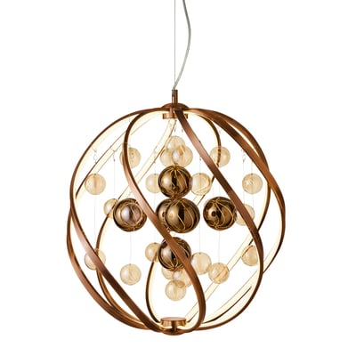 Loftlampe Solar i kobber med indbygget LED, 40W, 3000K og 3000 lm, med 120° spredningsvinkel.