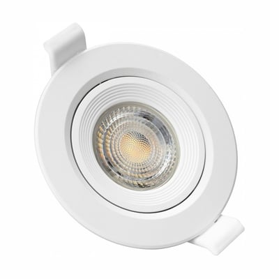 Hvidt, rundt SpectrumLED MR16/GU10-downlight uden lyskilde og fatning, set forfra med rund åbning i midten.