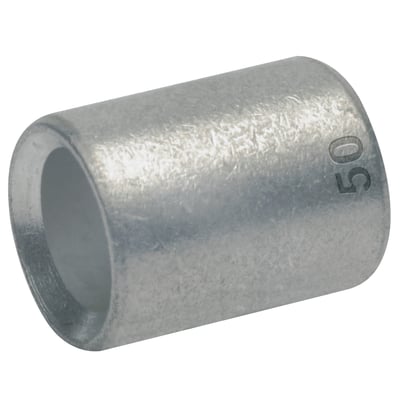 Klauke samlemuffe til parallelle kobberledere, 70 mm², normal udgave, i sølvfarvet aluminium.