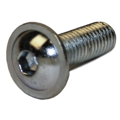 Insexskrue M6x12 ISO 7380-2 med halvrundt flanghoved og indvendig 6-kant, kvalitet 10.9, elgalvaniseret.
