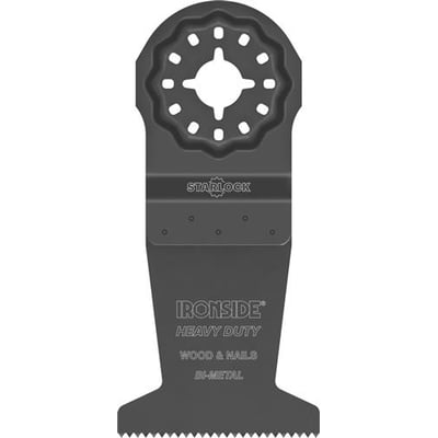 Ironside HD-savklinge på 44 mm til multicutter med Starlock-optag, bred klinge og fintandet skærekant.