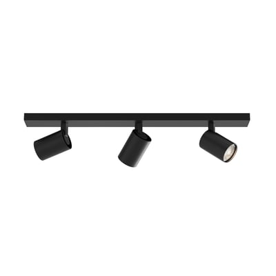 Astro Lighting Ascoli Triple Bar loft- og væglampe i mat sort med tre kipbare spots på en lige skinne.