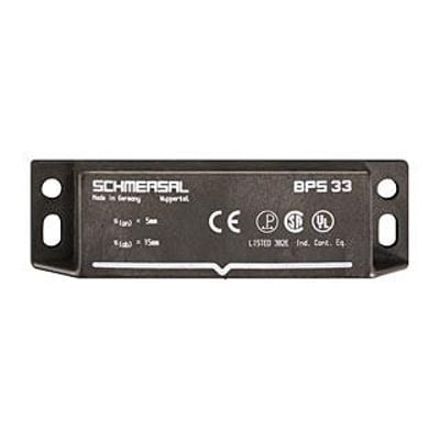 Magnet til Schmersal BPS 33, fremstillet i Tyskland, med CE og UL godkendelser synlige.