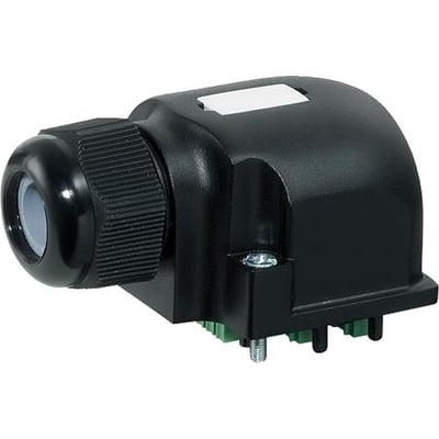 Murrelektronik MVP12 tilslutningskabeldåse med 21 fjedreterminaler, CAP BIG, sort plastik, på hvid baggrund.