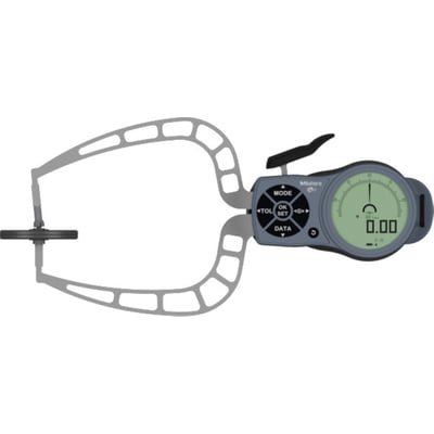 Digital udvendig skydelære til 0-30mm målinger, med 50mm skiver og IP67-klassificering.