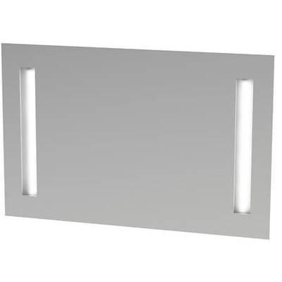 Loevschall Godhavn spejl i hvid, 120x65 cm, med to vertikale LED lysfelter i siderne.