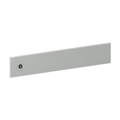 Schneider Electric låge i stål, 150 x 800 mm, grå, med synlig fastgørelsesmekanisme på venstre side.