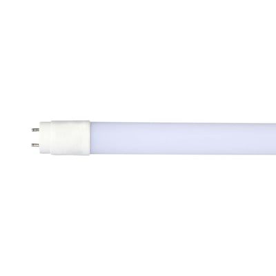 V-TAC T8-VALUE150 LED-lysstofrør på 20 W med hvidt rør og synlig G13-fatning set fra siden.