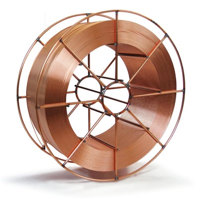 Böhler Welding EMK 6-Ultra SG2 CO₂-svejsetråd, 1,2 mm og 18 kg, oprullet på en stor trådspole.