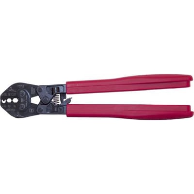 Elpress Pressetang T2258 med røde håndtag og metalhoved til presning af Cu-forbindelser fra 4-16 mm².