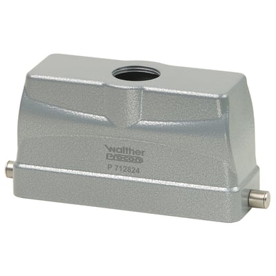 Procon stikhus B24 i pulverlakeret aluminium, 65mm høj med langsgående låsebøjle og M25 lige forskruning.