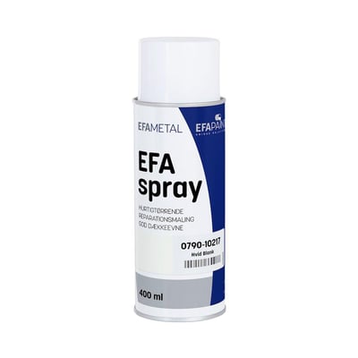 EFApaint spraymaling dåse med produktinformation for hurtigtørrende reparationsmaling, 400ml.