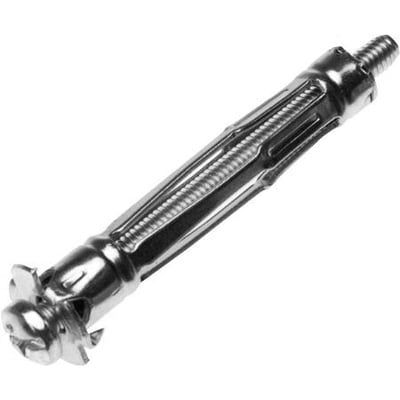 Expandet hulrumsplug i metal, M4 på 4,0 x 45 mm, vist skråt med den lange ekspansionsdel og gevindbolt.