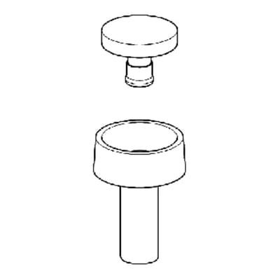 Monteringsvejledning af Grohe trykknap og roset i matkrom/krom med en diameter på 38 mm, vist som illustration.
