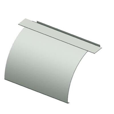 Legrand kabeludgang GLO-4 200 mm bred, varmgalvaniseret, med en buet form, vist på hvid baggrund.