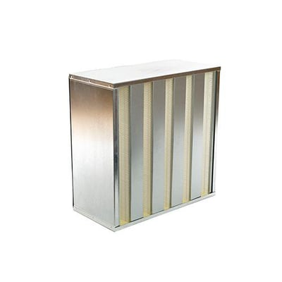 Hepa filter til Ronda NPU 5000 luftrenser med mål 610x610x292 mm, visende metalramme og filtermateriale.