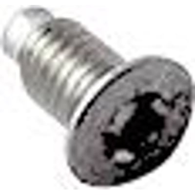 Nærbillede af en enkelt Cubic slavelågeprofil SLP8 skrue med stjerneformet forsænket hoved.