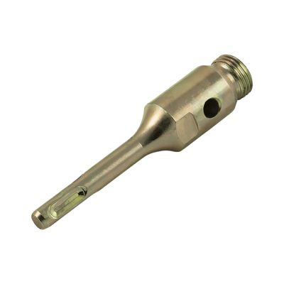 SDS Plus adapter til diamantbor med ½" gevind og guldbelagt finish, klar til brug.