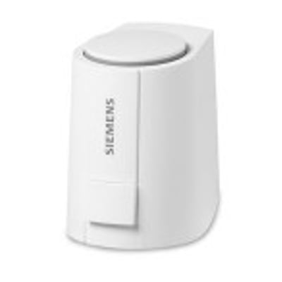 Siemens STA161.65L10 termoaktuator i hvid, med NC-funktion, 125 N kraft og IP54-klassificering, isoleret på hvid baggrund.