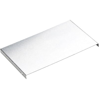 Låg til indvendig bøjning 90° fra Schneider Electric, 150x1 mm, med Zinc+ overfladebehandling, vist på hvid baggrund.